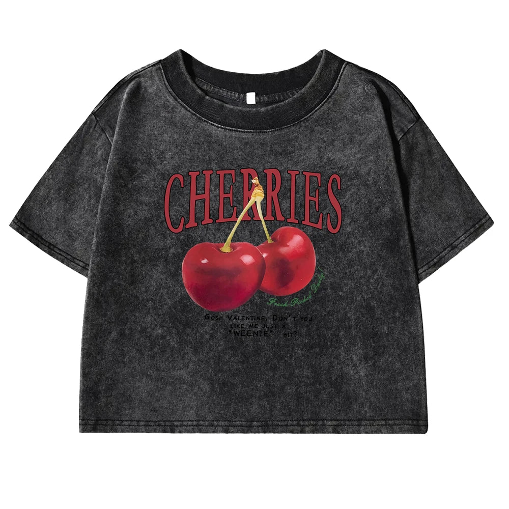 Red Cherries Casual Cotton Retro Tee