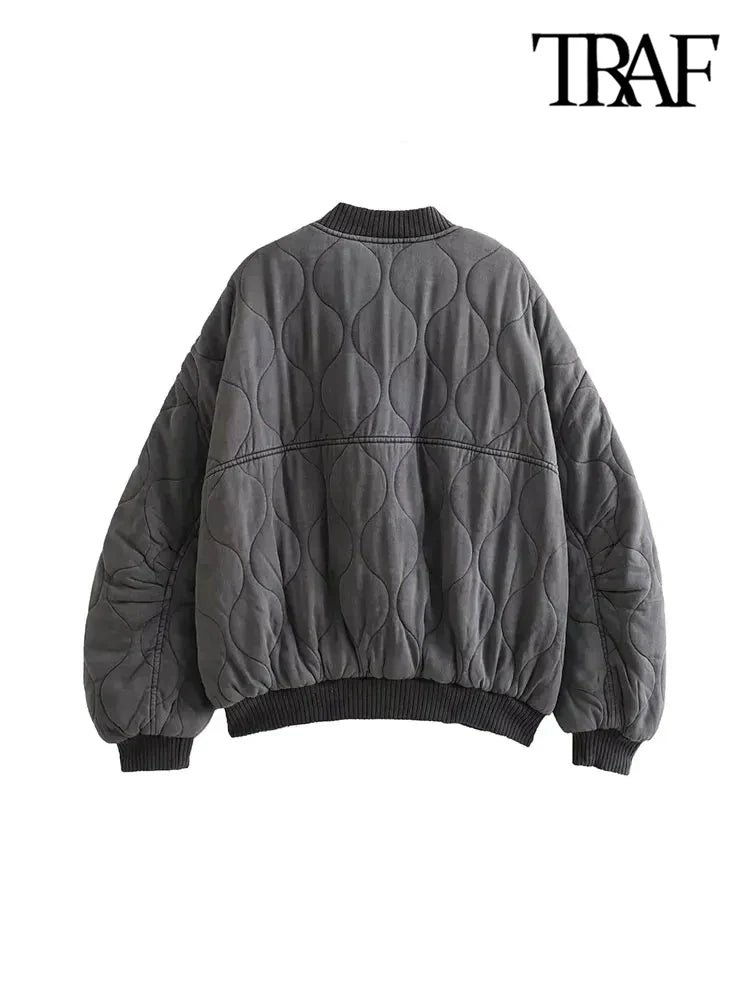 Oversized Quilted Bomber Jackets
