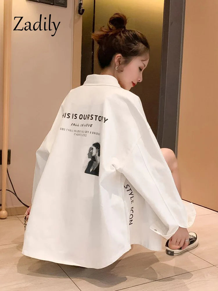 Y2K Long Sleeve Button Up Blouse
