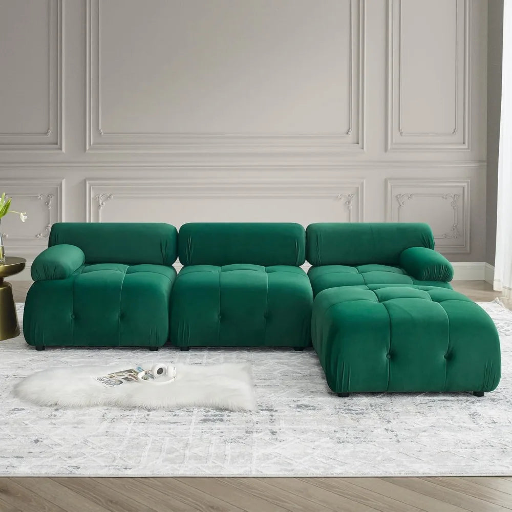 Velvet Cloud L-Shaped Sofa