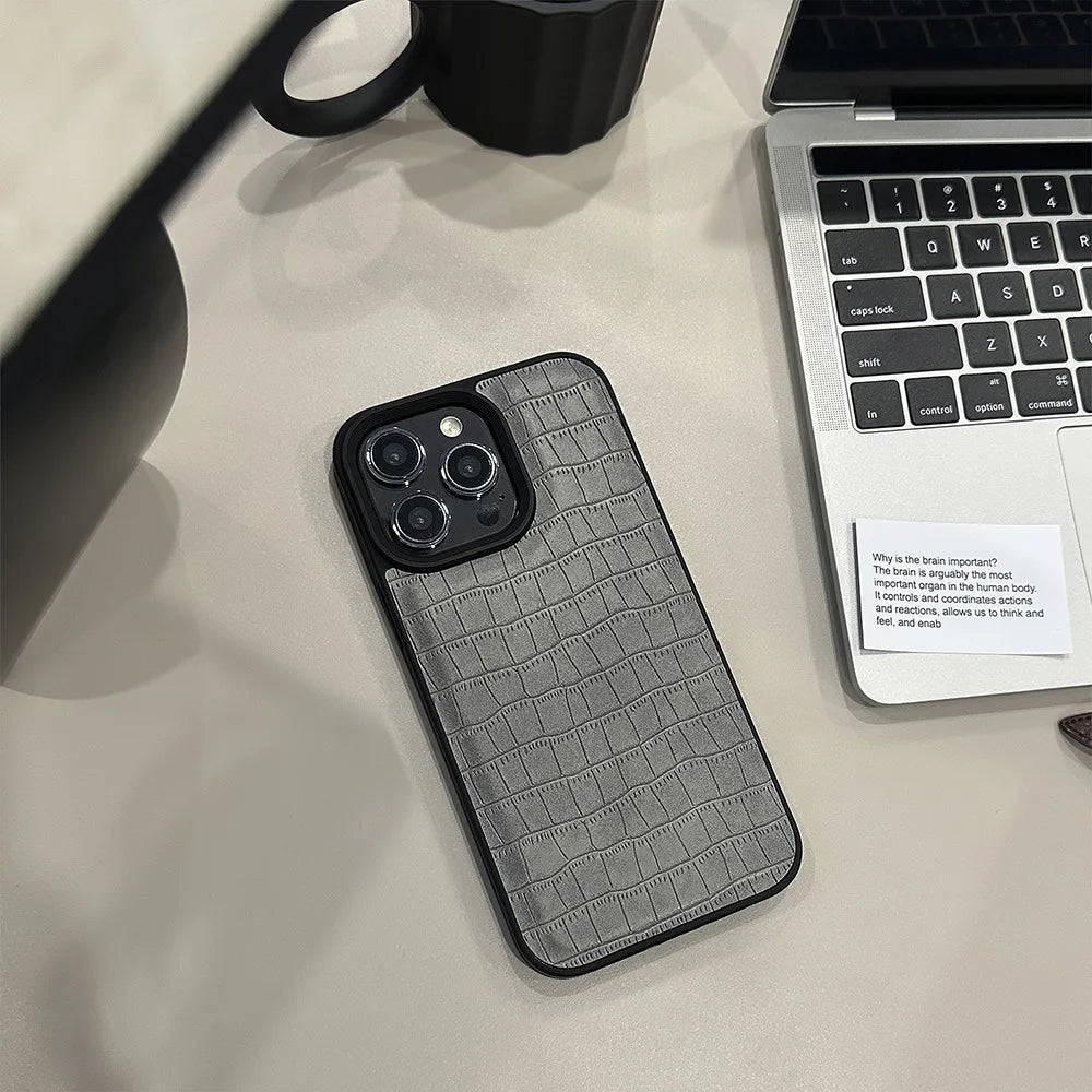 Crocodile Pattern Luxury Black IPhone Case