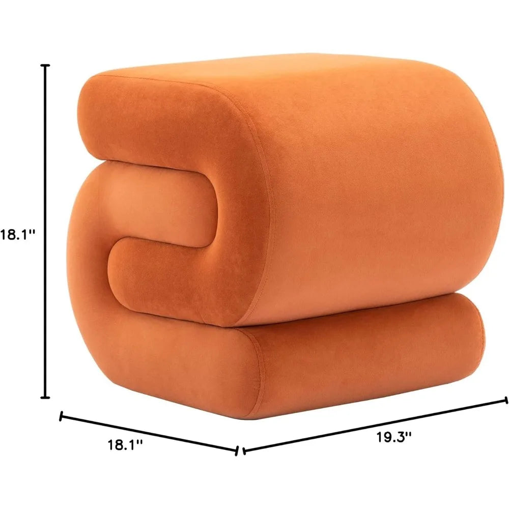 Exquisite Upholstered S-Shape Ottoman