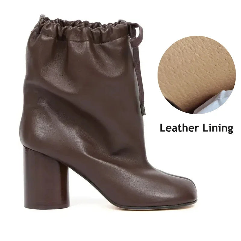 Balloon Lace-up Chunky Booties