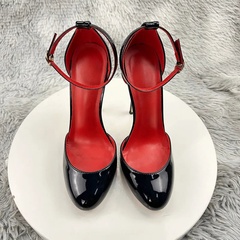 Black Swan Pointed Toe Single Strap Heels