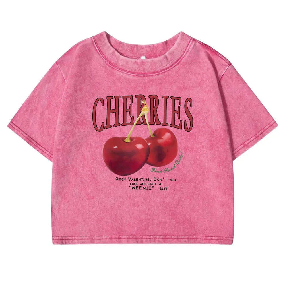 Red Cherries Casual Cotton Retro Tee