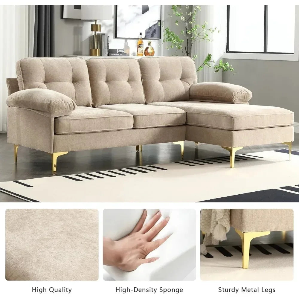 Upholstered 3 Seater Sofas with Chaise