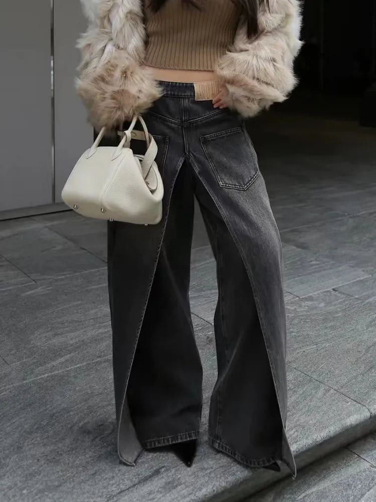 Trash Bag Hip Hop Baggy Wide Leg Jeans