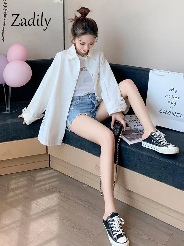 Y2K Long Sleeve Button Up Blouse
