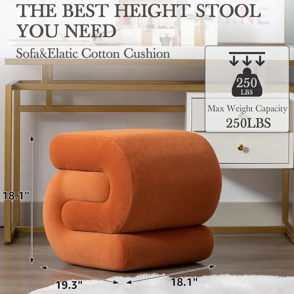 Exquisite Upholstered S-Shape Ottoman
