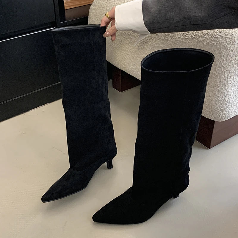 Pointed Toe Knee Boots