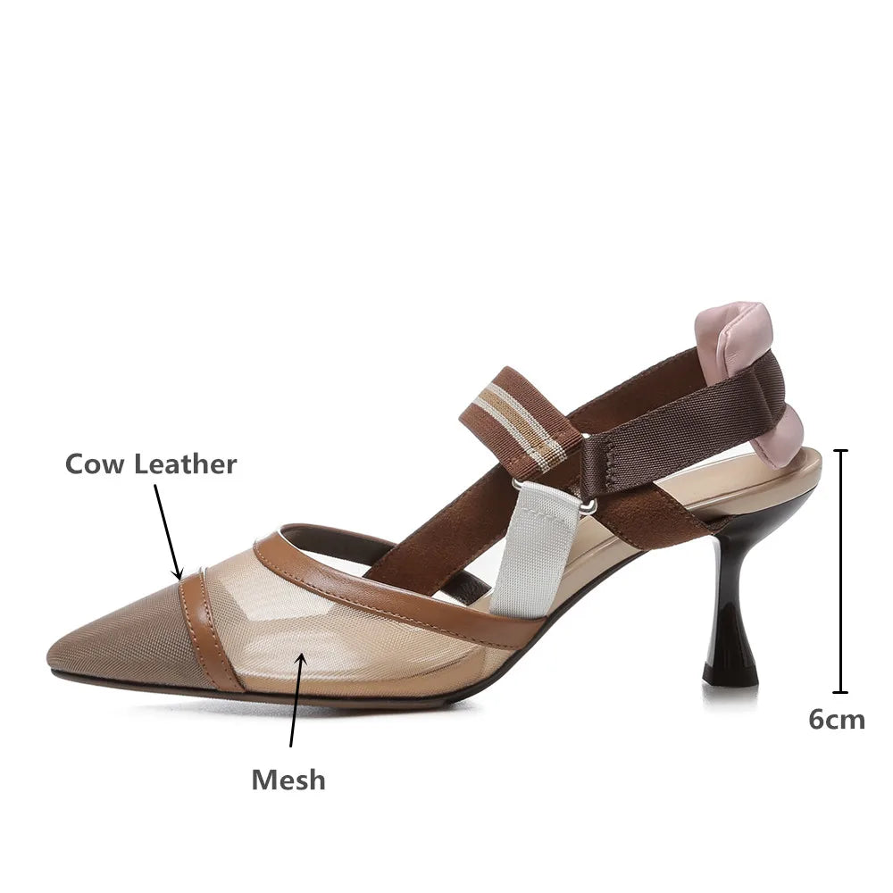Bossy, Classic Leather & Mesh Heels