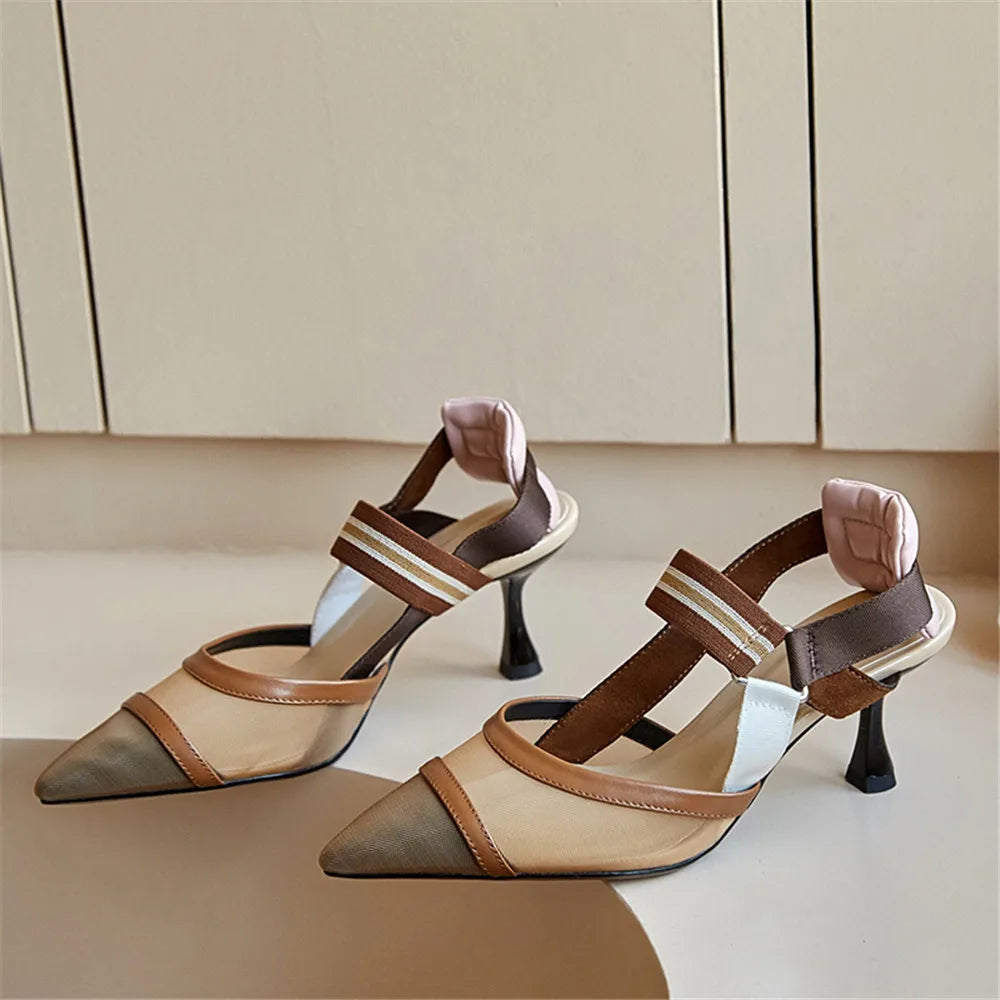 Bossy, Classic Leather & Mesh Heels