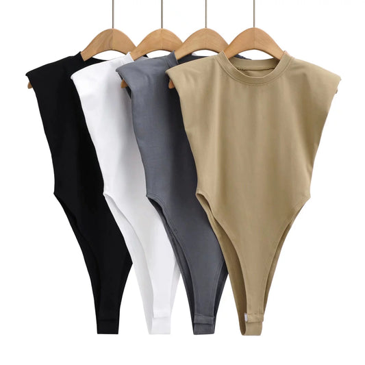 High Angled Padded Shoulder Bodysuit