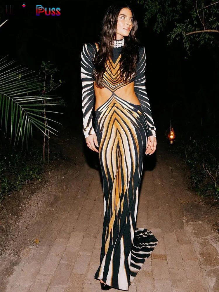 Waistless Safari Maxi Dress