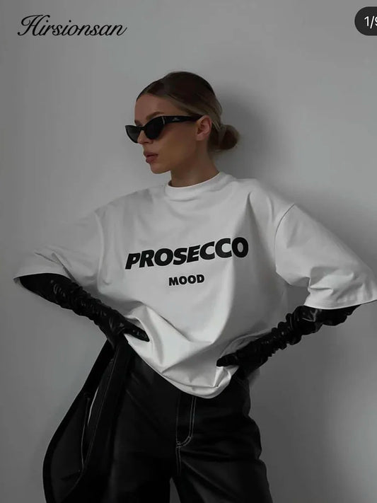 New Print “PROSECCO” Cotton Tee