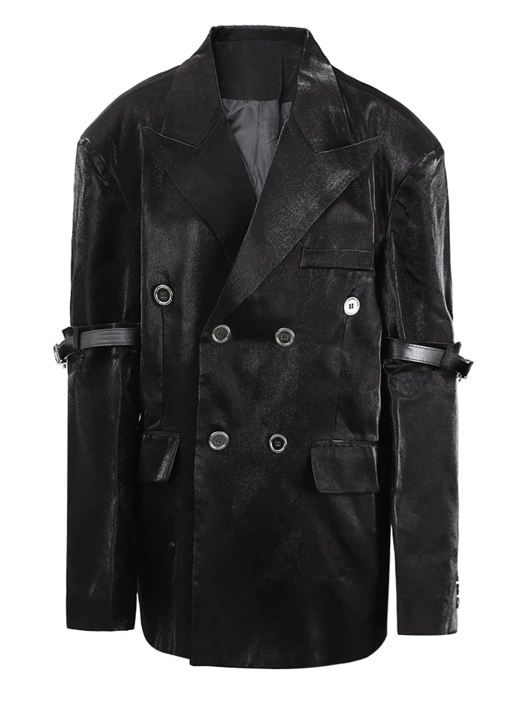 Eclipse Leather Buckle Blazer