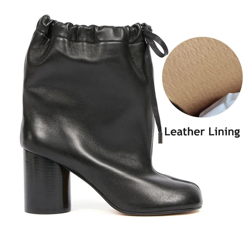Balloon Lace-up Chunky Booties