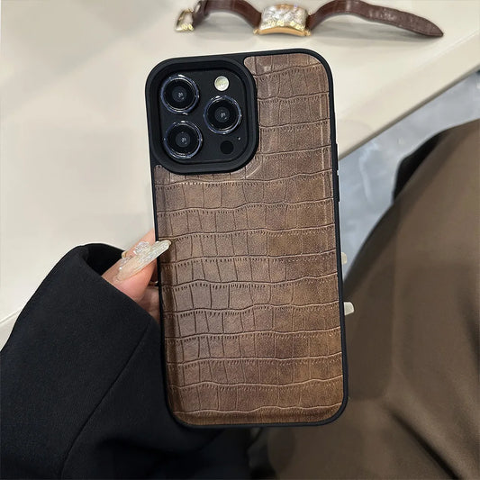 Crocodile Pattern Luxury Black IPhone Case
