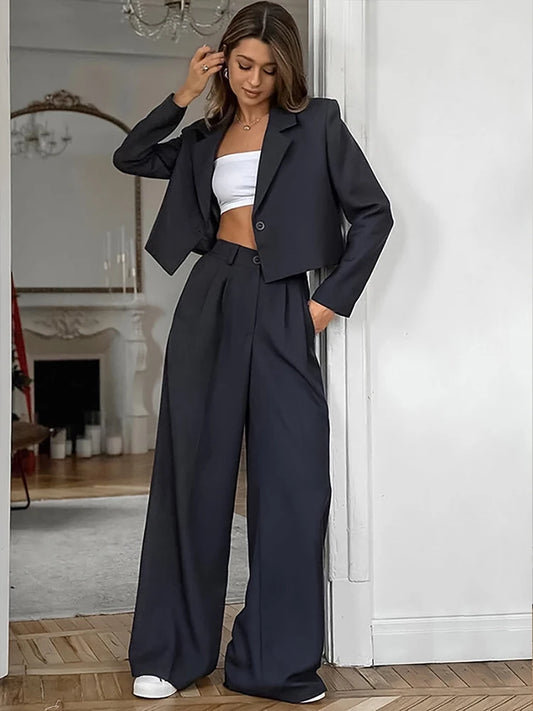 Solid Matching Suit Set