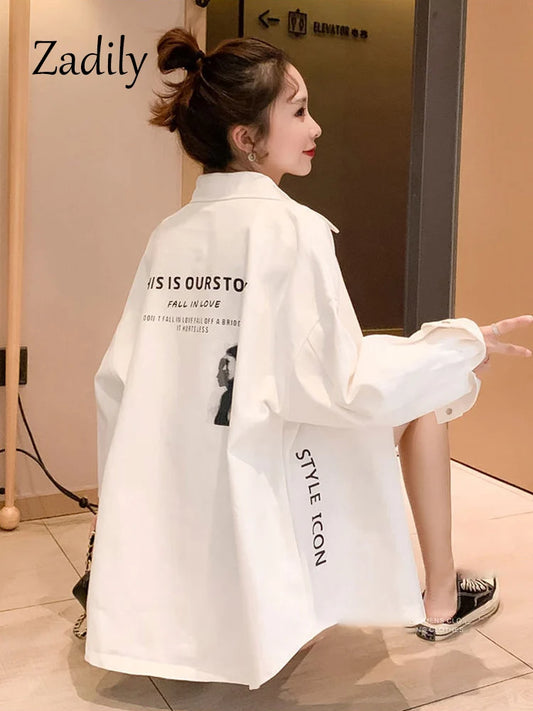 Y2K Long Sleeve Button Up Blouse