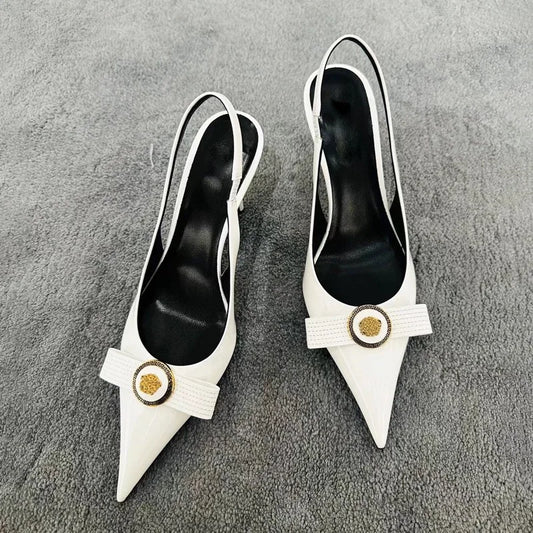 French Temperament Slingback Bow Heels