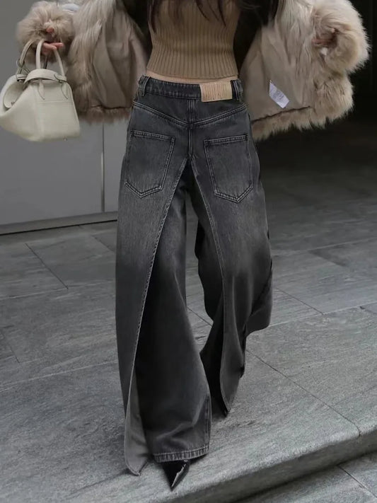 Trash Bag Hip Hop Baggy Wide Leg Jeans
