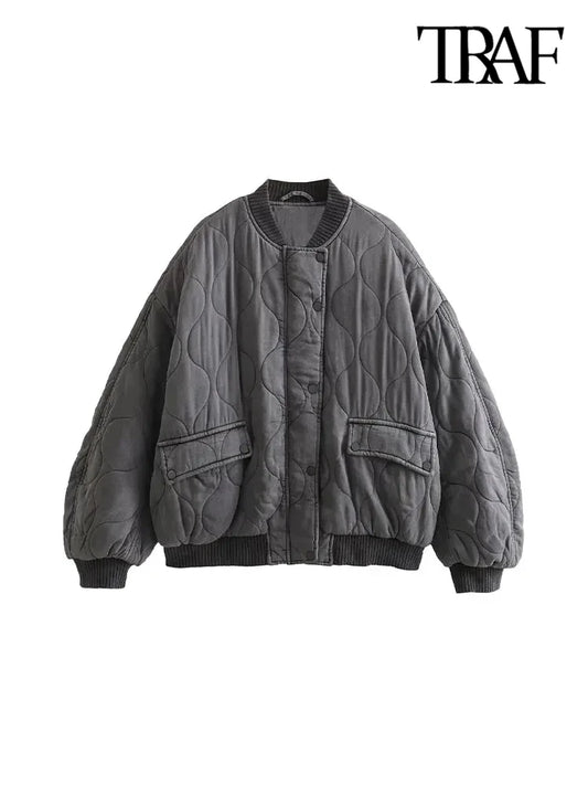Oversized Quilted Bomber Jackets