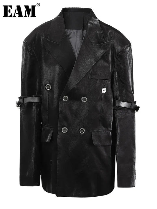 Eclipse Leather Buckle Blazer