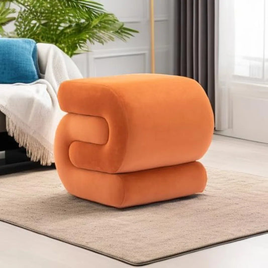 Exquisite Upholstered S-Shape Ottoman