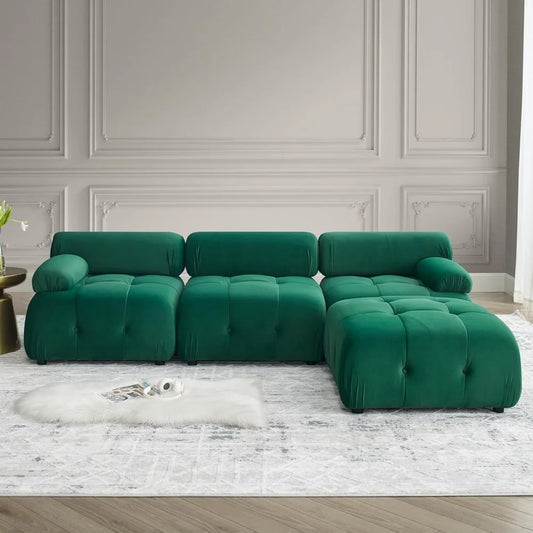 Velvet Cloud L-Shaped Sofa
