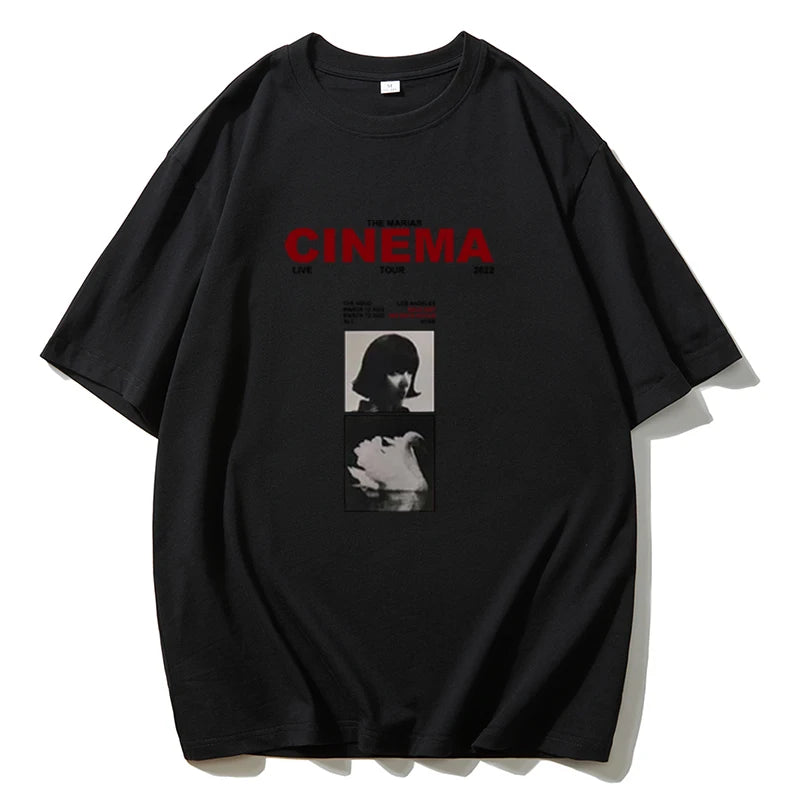 Gothic Oversized Printed “CINEMA” casual T-shirts